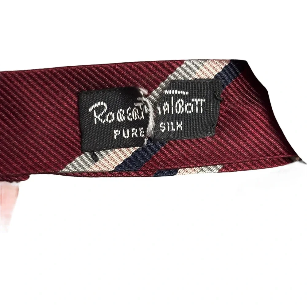 Robert‎ Talbott Pure Silk Bow Tie Burgundy Stripe Mens Formal Neckwear